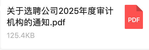 關于選聘公司2025年度審計機構的通知